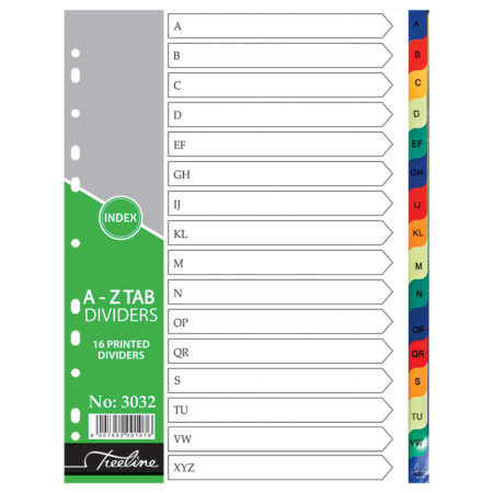 A4 Treeline PVC Dividers A-Z