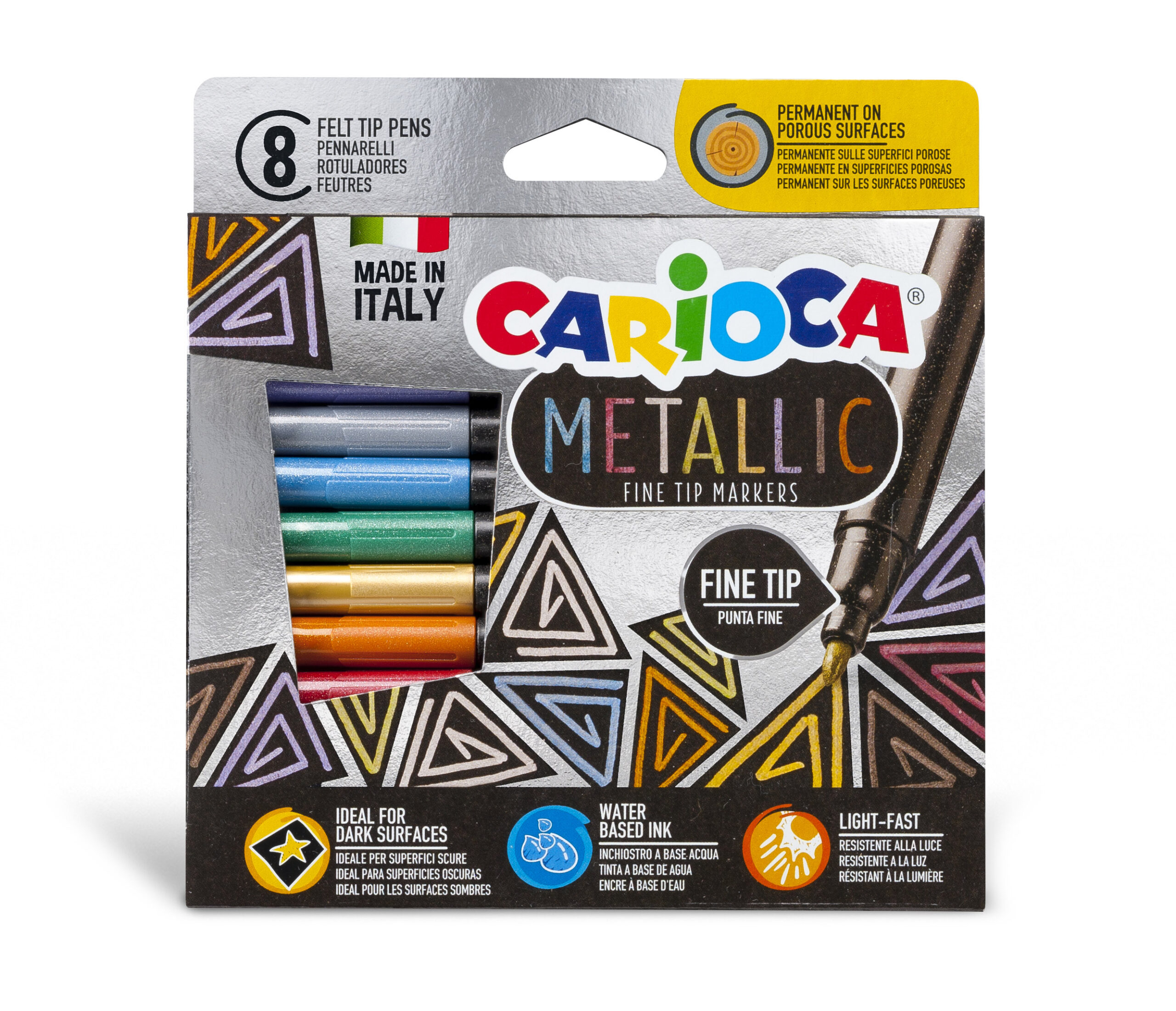 Carioca Metallic Fine Tip Markers (Set 8)